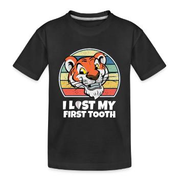 Zahn Zähne Zahnarzt Zahnmedizinische Angestellte - Kinder Premium Bio T-Shirt - Schwarz - Vorne