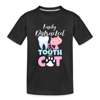 Zahn Zähne Zahnarzt Zahnmedizinische Angestellte - Kinder Premium Bio T-Shirt - Schwarz - Vorne