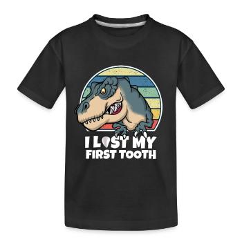 Zahn Zähne Zahnarzt Zahnmedizinische Angestellte - Kinder Premium Bio T-Shirt - Schwarz - Vorne