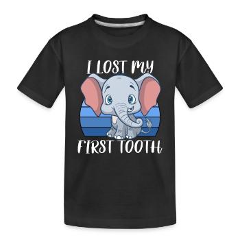 Zahn Zähne Zahnarzt Zahnmedizinische Angestellte - Kinder Premium Bio T-Shirt - Schwarz - Vorne