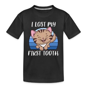 Zahn Zähne Zahnarzt Zahnmedizinische Angestellte - Kinder Premium Bio T-Shirt - Schwarz - Vorne