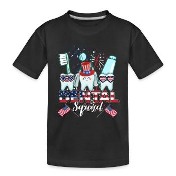 Zahn Zähne Zahnarzt Zahnmedizinische Angestellte - Kinder Premium Bio T-Shirt - Schwarz - Vorne