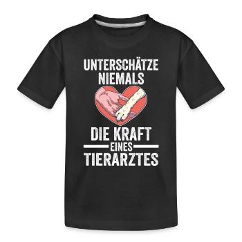 Veterinär Tiermedizin Tierarzt - Kinder Premium Bio T-Shirt - Schwarz - Vorne