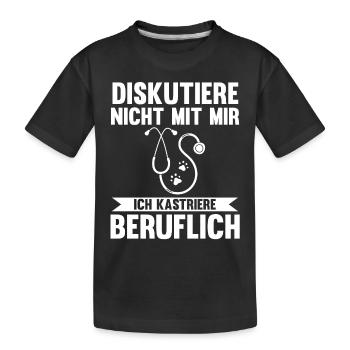 Veterinär Tiermedizin Tierarzt - Kinder Premium Bio T-Shirt - Schwarz - Vorne