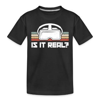 Virtual Reality VR Geschenk - Kinder Premium Bio T-Shirt - Schwarz - Vorne