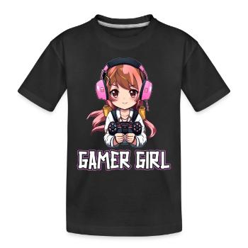 Gaming Console PC Gamer Girl Gamer Girl - Kids' Premium Organic T-Shirt - black - Front
