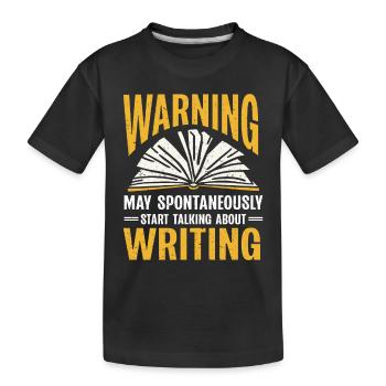 Autor Geschenk Spruch Bücherwurm Schriftsteller - Kinder Premium Bio T-Shirt - Schwarz - Vorne