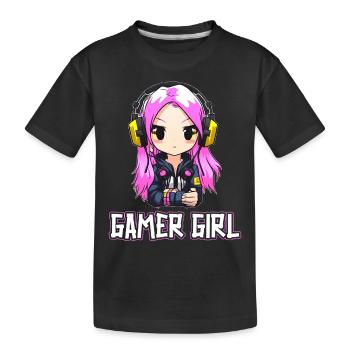 Gaming Console PC Gamer Girl Gamer Girl - Kids' Premium Organic T-Shirt - black - Front