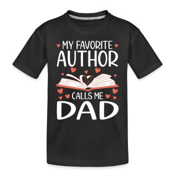 Autor Geschenk Spruch Bücherwurm Schriftsteller - Kinder Premium Bio T-Shirt - Schwarz - Vorne