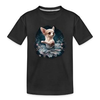 Chihuahua | Ballerina | Ballet | Dance | Dancing | - Kinder Premium Bio T-Shirt - Schwarz - Vorne
