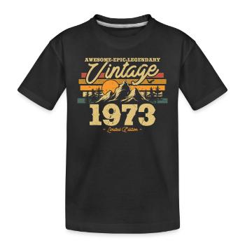 Retro 1973 Vintage Jubiläumsgeschenk - Kinder Premium Bio T-Shirt - Schwarz - Vorne
