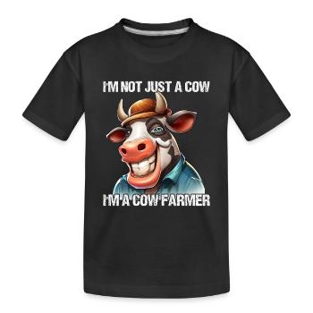 Farmer Cow - Kids' Premium Organic T-Shirt - black - Front