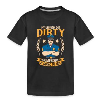 Police Cop Officer Police Office - Kinder Premium Bio T-Shirt - Schwarz - Vorne
