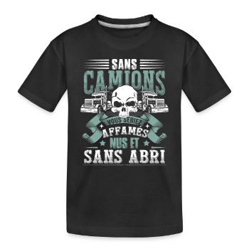 Poids Lourd Humour Camion Cadeau Routier - T-shirt bio Premium Enfant - noir - Devant