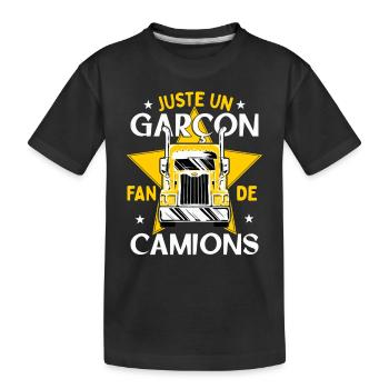Enfant Camion Poids Lourd Cadeau - T-shirt bio Premium Enfant - noir - Devant
