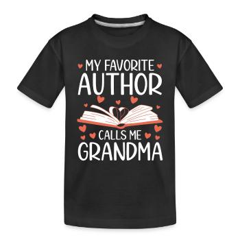 Autor Geschenk Spruch Bücherwurm Schriftsteller - Kinder Premium Bio T-Shirt - Schwarz - Vorne
