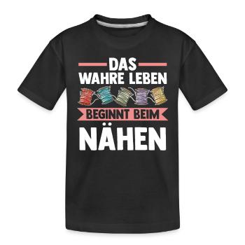 Schneidern Nähen - Kinder Premium Bio T-Shirt - Schwarz - Vorne