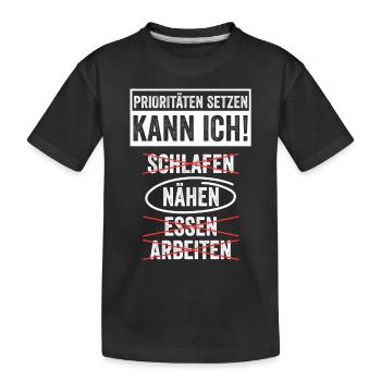 Schneidern Nähen - Kinder Premium Bio T-Shirt - Schwarz - Vorne