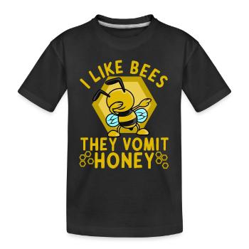 Miel d’abeilles Dire que j’aime les abeilles Ils vomissent du miel - T-shirt bio Premium Enfant - noir - Devant