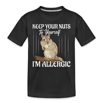 Garde tes noix pour toi Je suis allergique - T-shirt bio Premium Enfant - noir - Devant
