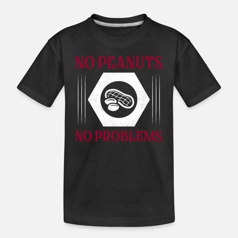No Peanuts No Problems Nut Allergic Awareness - Kinder Premium Bio T-Shirt - Schwarz