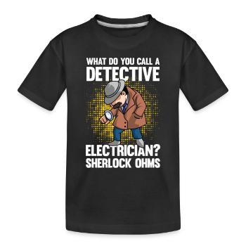 Detective Electrician Ohms - Kinder Premium Bio T-Shirt - Schwarz - Vorne
