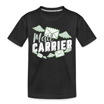 Proud To Be A Mail Carrier - Kids' Premium Organic T-Shirt - black - Front