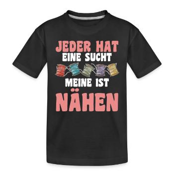 Schneidern Nähen - Kinder Premium Bio T-Shirt - Schwarz - Vorne