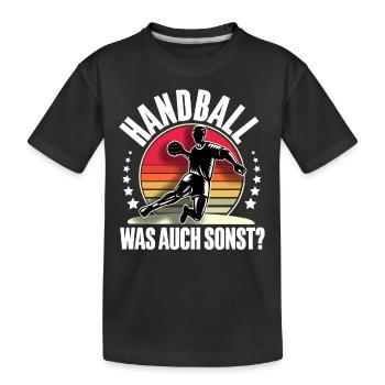 Handball Handballer - Kinder Premium Bio T-Shirt - Schwarz - Vorne