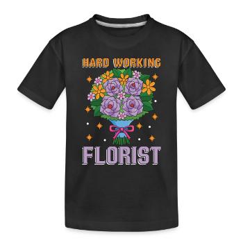 Fleuriste Travailleur Fleuriste Jardinage Magasin de fleurs - T-shirt bio Premium Enfant - noir - Devant