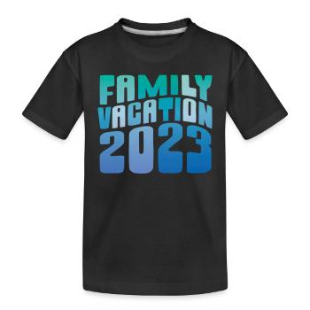 Summer family holidays 2023 - Kids' Premium Organic T-Shirt - black - Front