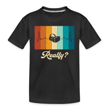 Virtual Reality VR Gift - Kids' Premium Organic T-Shirt - black - Front