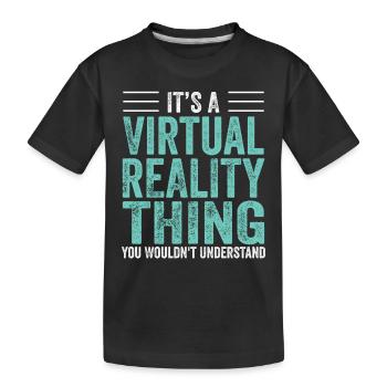 Virtual Reality VR Gift - Kids' Premium Organic T-Shirt - black - Front