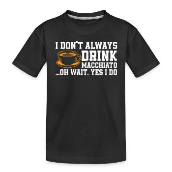 Café Macchiato Dicton - T-shirt bio Premium Enfant - noir - Devant