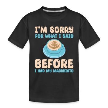Café italien Macchiato Design - T-shirt bio Premium Enfant - noir - Devant