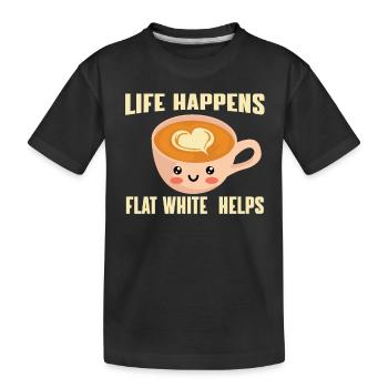 Flat White - Kids' Premium Organic T-Shirt - black - Front