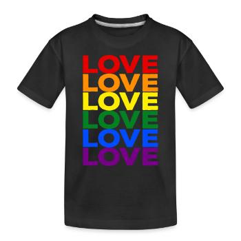 Fierté LGBT Gay Love Arc-en-ciel LGBTQ CSD Cadeau - T-shirt bio Premium Enfant - noir - Devant