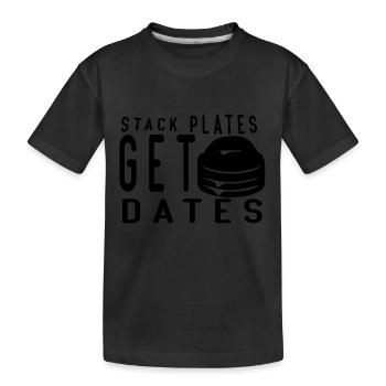 stack plates Get dates - Kinder Premium Bio T-Shirt - Schwarz - Vorne