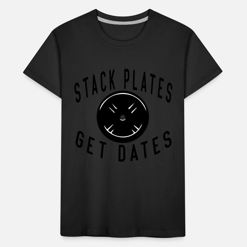 STACK PLATES GET DATES Kids' Premium Organic T-Shirt