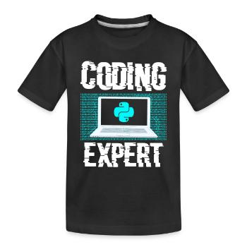 Coding Experte Coder Programmieren Programmierer - Kinder Premium Bio T-Shirt - Schwarz - Vorne