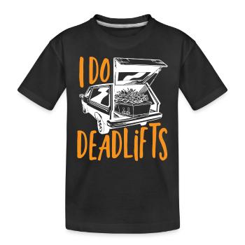 Je fais des morticiens de soulevé de terre - T-shirt bio Premium Enfant - noir - Devant