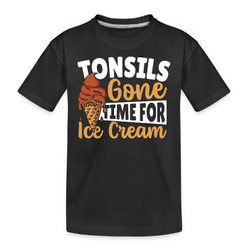 Les amygdales ont disparu, il est temps pour la crème glacée, l’amygdalite - T-shirt bio Premium Enfant - noir - Devant