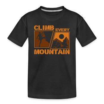 Climb Every Mountain Sportklettern Speedklettern - Kinder Premium Bio T-Shirt - Schwarz - Vorne