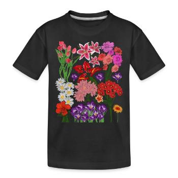 Colorful Wildflower Blossoms Gift Botany - Kids' Premium Organic T-Shirt - black - Front