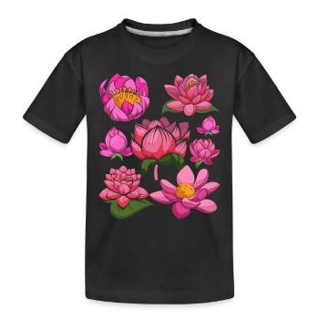 Jardin botanique Fleurs Lotus Cadeau Botanique - T-shirt bio Premium Enfant - noir - Devant