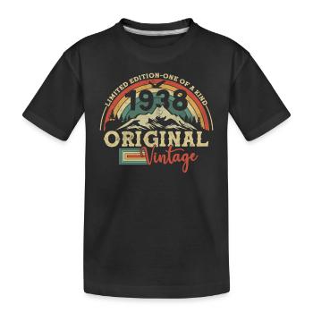 Birthday present 1938 - Kids' Premium Organic T-Shirt - black - Front