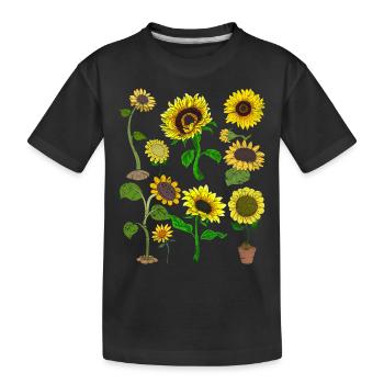 Sunflower Gardener Flowers Gift Botany - Kids' Premium Organic T-Shirt - black - Front