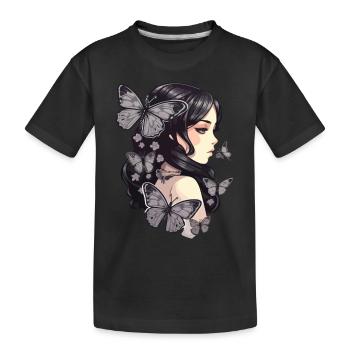 Gothic Lady: Papillons de nuit et incolores - T-shirt bio Premium Enfant - noir - Devant