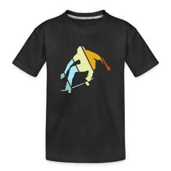 Skater Retro - Kinder Premium Bio T-Shirt - Schwarz - Vorne