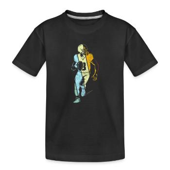 Football Retro - Kids' Premium Organic T-Shirt - black - Front